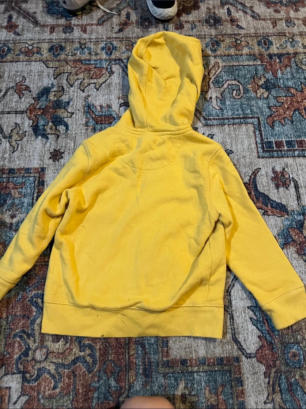 GAP Yellow Kids Hooded Zip-Up Sweatshirt with White Logo Applique